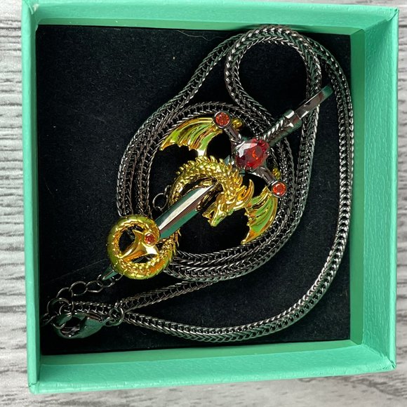 Dragon Sword Necklace Cool Dragon Pendant - Picture 2 of 6